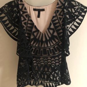BCBG MaxAzria net/mesh blouse